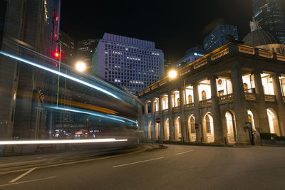 Illuminated street at night
