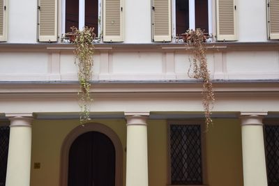 Low angle view of window of building