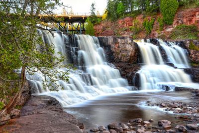 Scenic view of waterfall