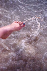 Cropped image of man in water