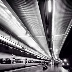 Train at railroad station platform