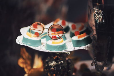 Close-up of cake on table
