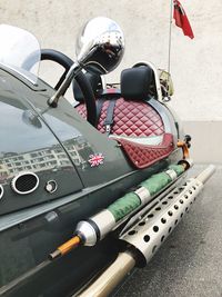 High angle view of motorcycle