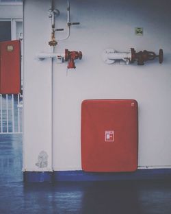 Close-up of red wall