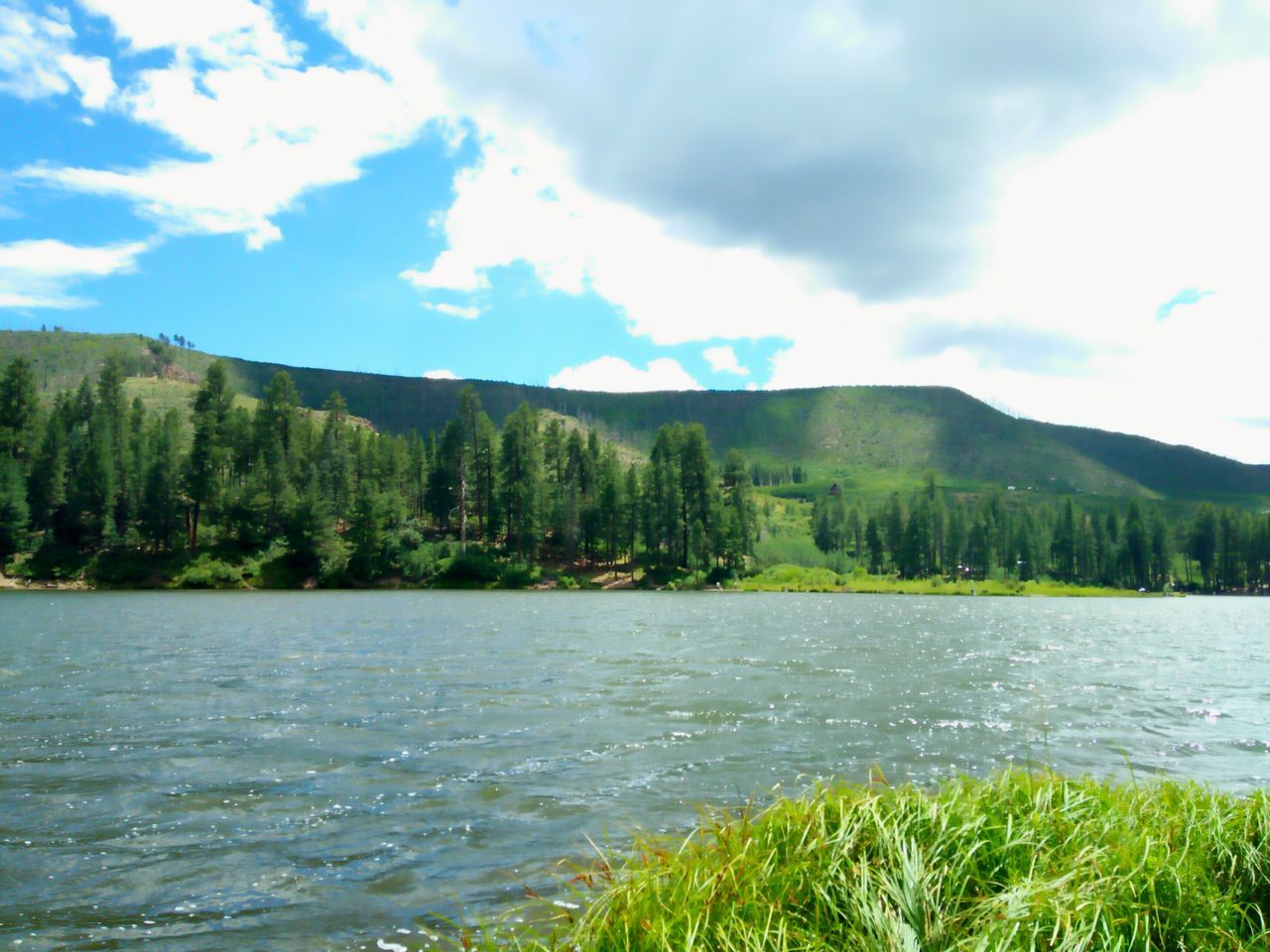 nature, scenics, tranquility, sky, water, beauty in nature, tranquil scene, no people, growth, mountain, green color, grass, landscape, river, day, outdoors, tree