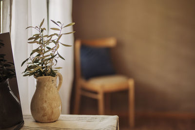 Close-up of vase on table