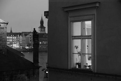 Window of building at dusk