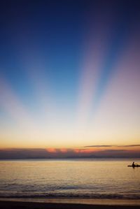 Scenic view of sea against sky at sunset