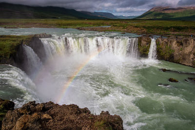 Scenic view of waterfall