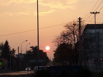 Electricity pylon at sunset