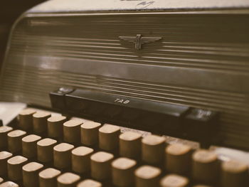 Full frame shot of vintage typewriter