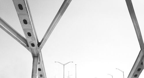 Low angle view of bridge against clear sky