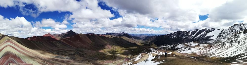 Panoramic view of mountains against sky