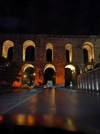 View of historical building at night