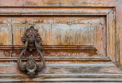 Close-up of old wooden door