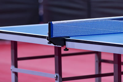 Close-up of tennis table