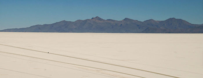 Scenic view of desert against clear sky