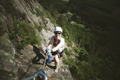 Portrait of smiling mountain climber