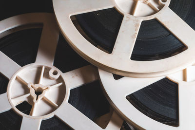 Close-up of film reels