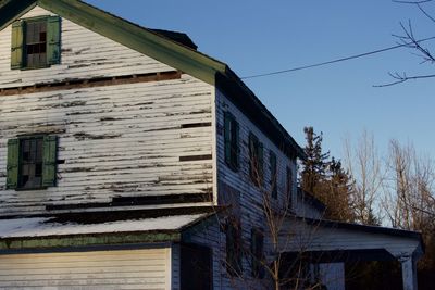 Low angle view of old building against sky