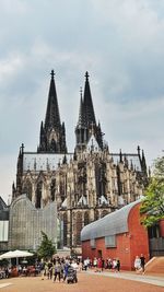 Group of people in front of building