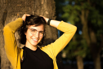 Portrait of smiling young woman