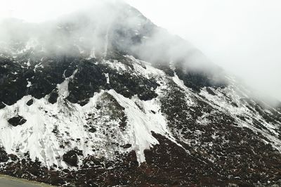 Close-up of snow on mountain