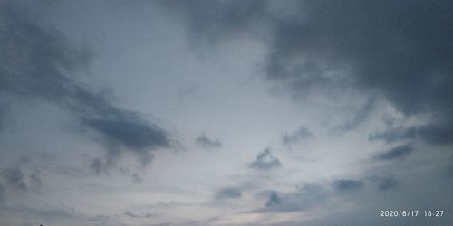 Low angle view of clouds in sky