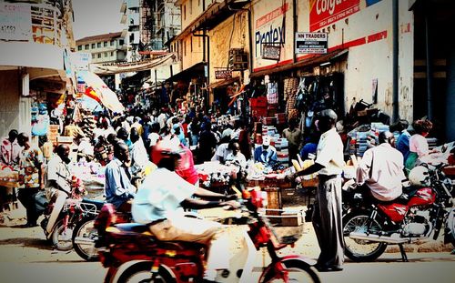 People on street in city