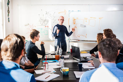 Business colleagues working in office