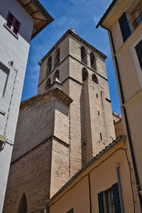 Low angle view of buildings against sky