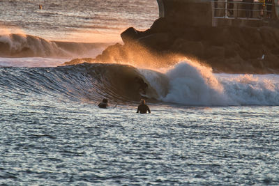 Man surfing in sea