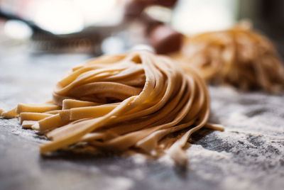 Close-up of pasta on table