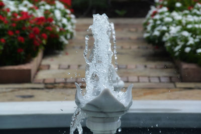 Close-up of water splashing in fountain