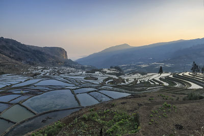 Scenic view of mountains against sky