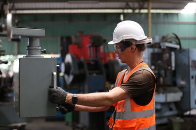 Engineer working in factory