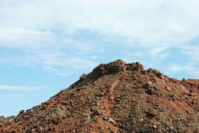 Low angle view of mountain against sky