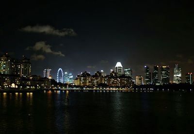 Illuminated city at night