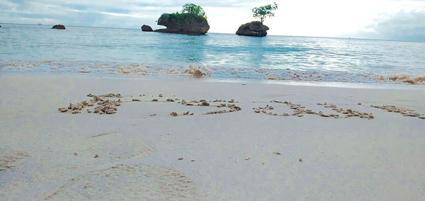 Scenic view of beach against sky