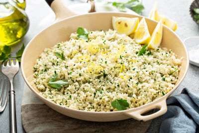 Close-up of food in bowl on table