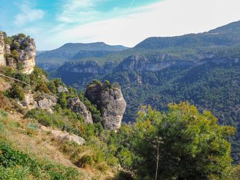 Scenic view of mountains against sky