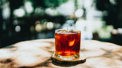 Close-up of drink on table