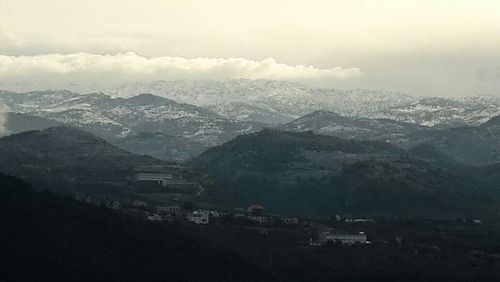 Scenic view of mountains against sky