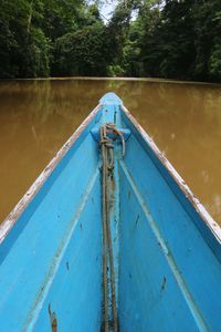 View of boat against trees