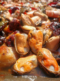 High angle view of fruits in plate