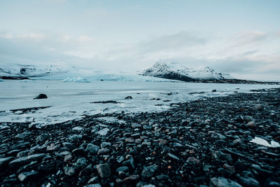 Breathtaking glacier in iceland with 