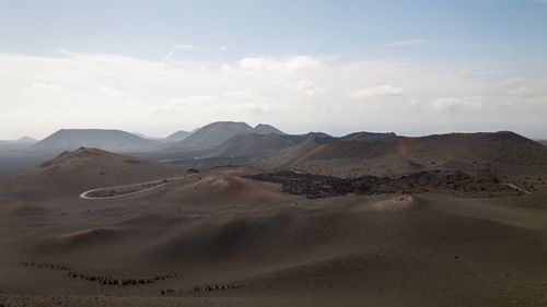 Scenic view of desert against sky