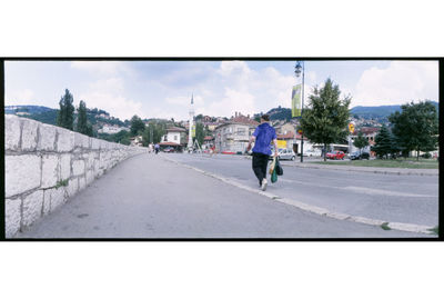 People walking on road