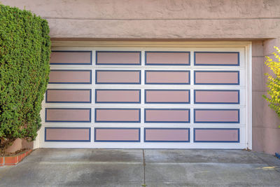 Closed door of building