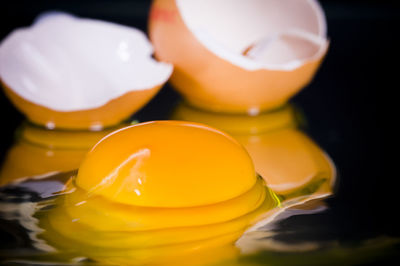 Close-up of egg yolks